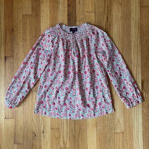 J.Crew with Liberty print fabric blouse